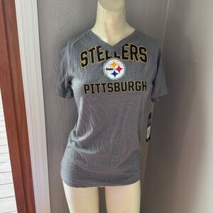 Pittsburgh Steelers NFL gray T-shirt , girls 14, short sleeve , NWT, v-neck